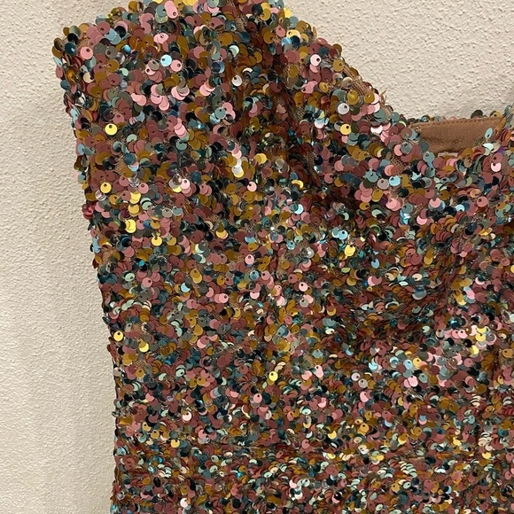 NEW Dress the Population Sequin Fit and Flare Midi Dress Size XS - Picture 3 of 4